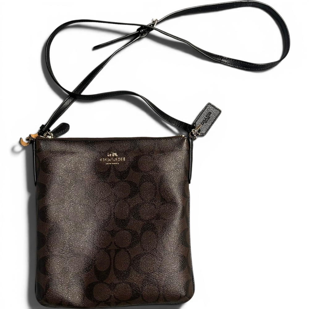 Coach Crossbody Brown Women Small Signature Monogram Logo Messenger Bag 6284